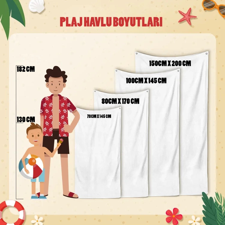 Kişiye Özel Fotoğraflı Plaj Havlusu Tüm Tasarımlar