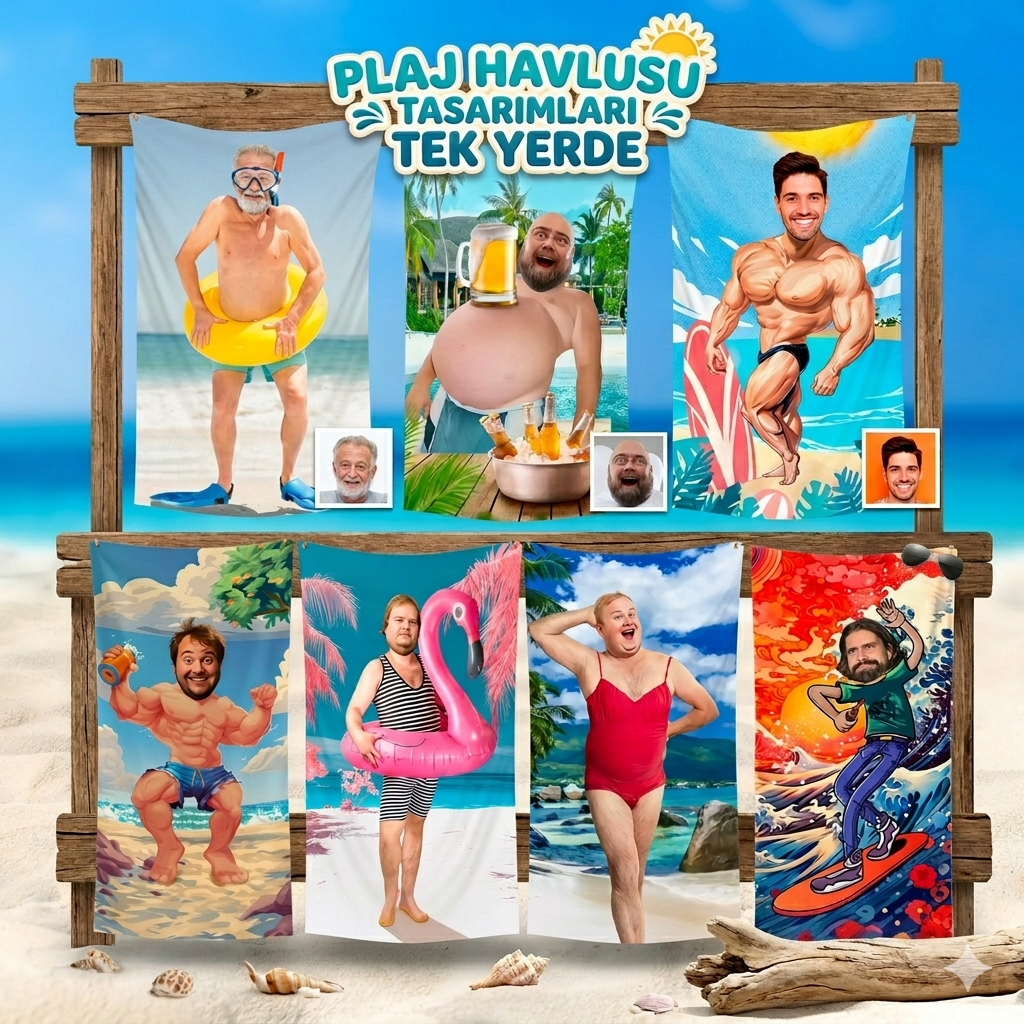 Kişiye Özel Fotoğraflı Plaj Havlusu Tüm Tasarımlar
